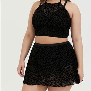 Torrid black leopard print swimsuit set BNWT